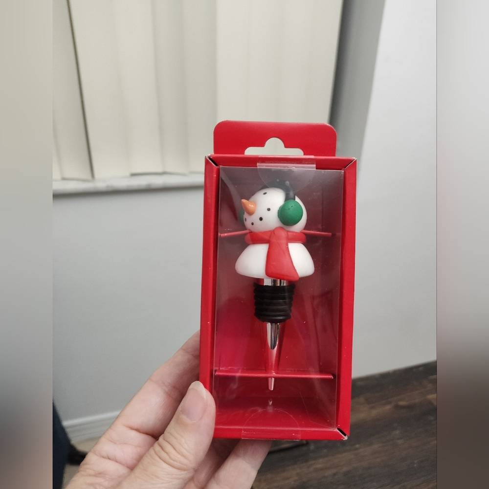 Snowman Wine Bottle Stopper New!